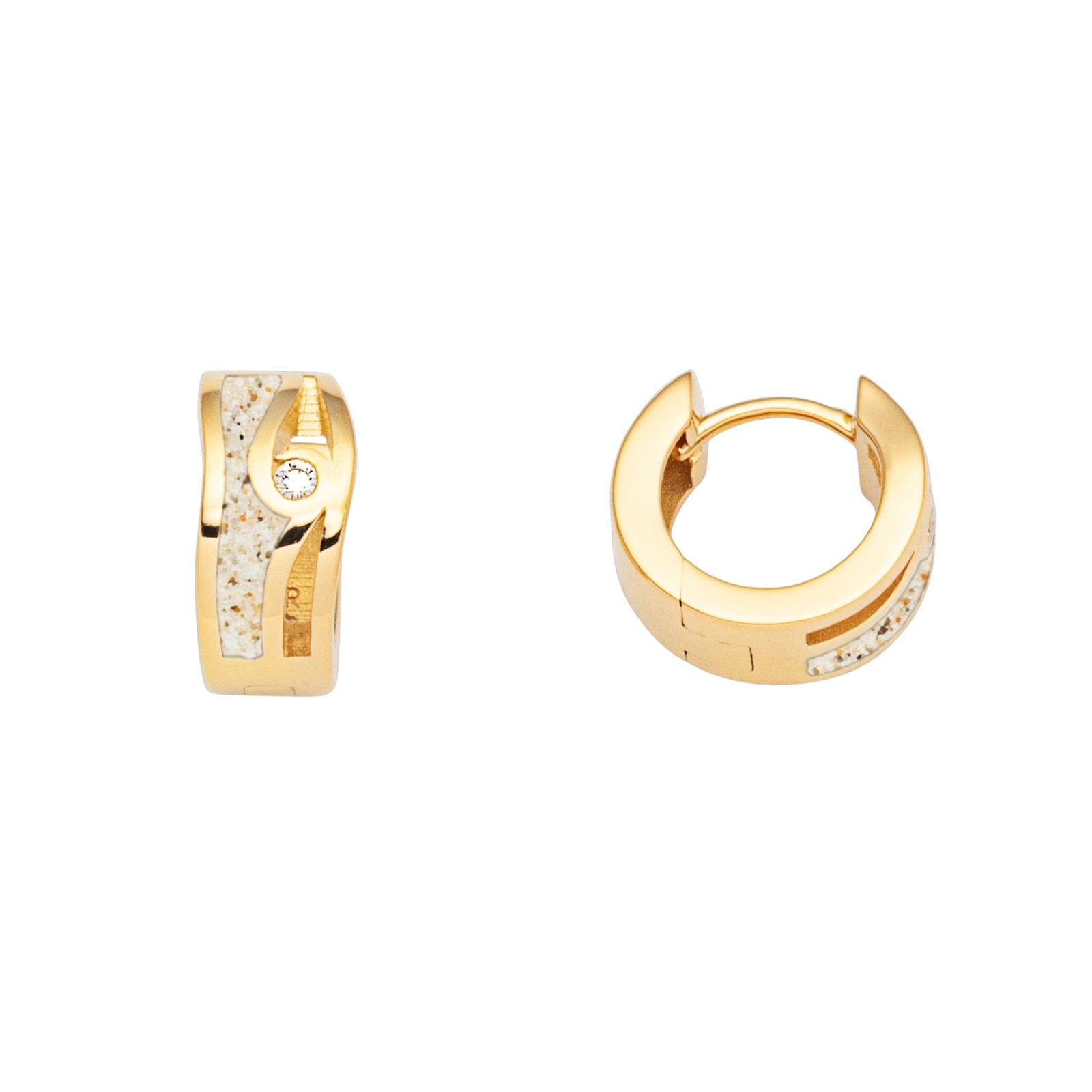 DUR Schmuck Creole MAUI Strandsand & Zirkonia, Silber 925/- vergoldet (O5670) – Bild 1