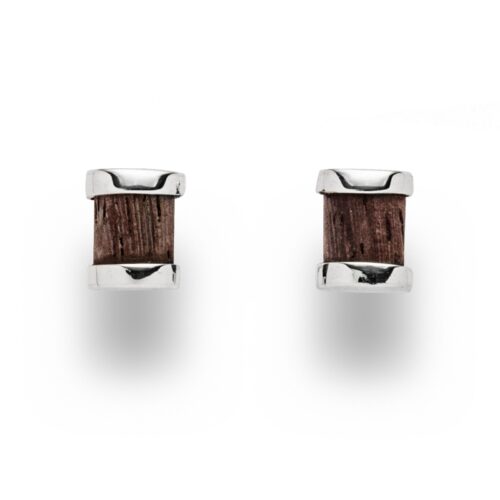 DUR Schmuck Damen Ohrstecker TREIBGUT Holz Silber 925/- (O5314)