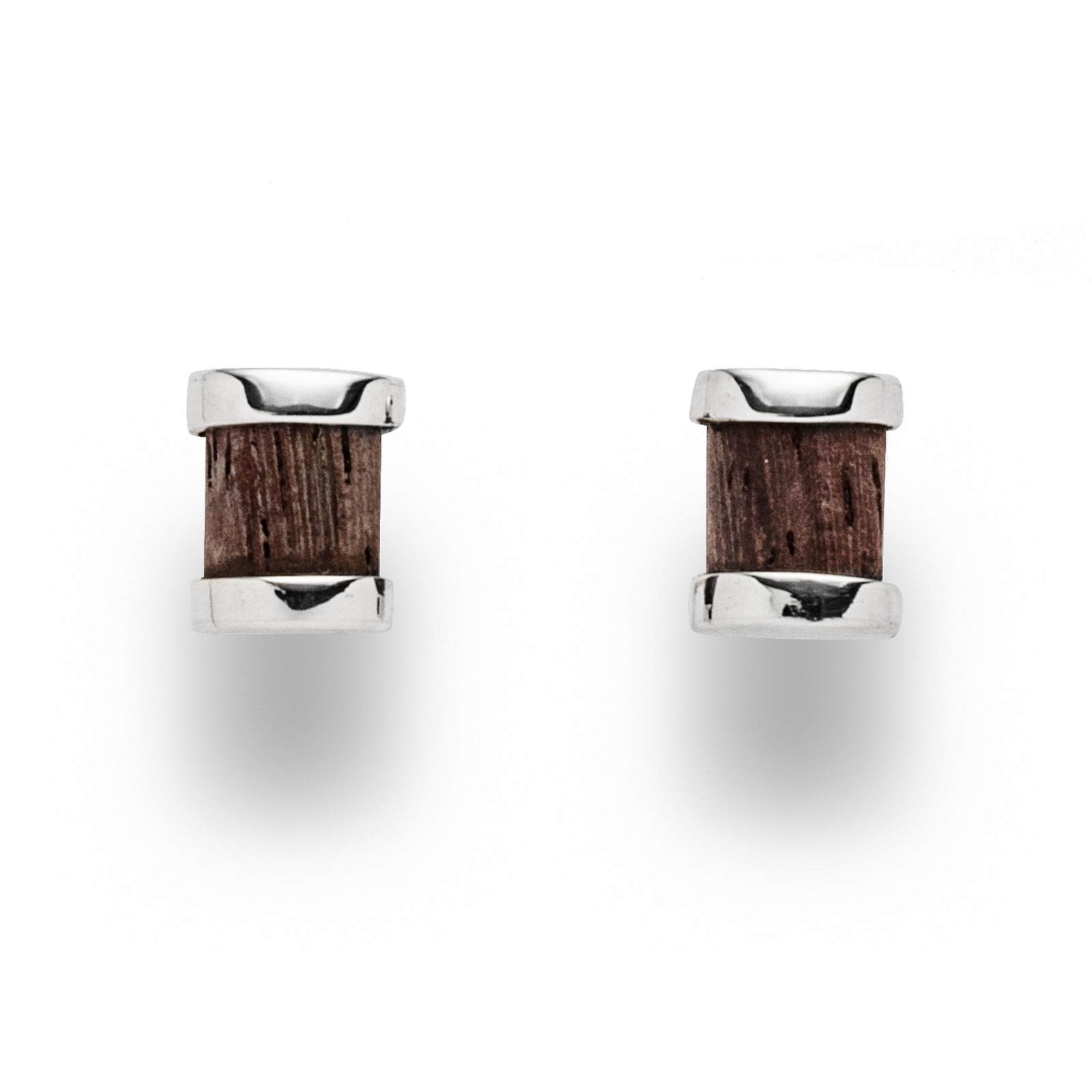 DUR Schmuck Damen Ohrstecker TREIBGUT Holz Silber 925/- (O5314) – Bild 1