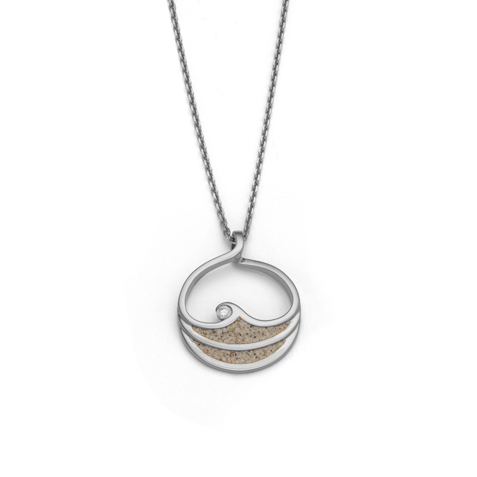 DUR Schmuck Anhänger MAUI Strandsand & Zirkonia, Silber 925/- rhodiniert (P4828) – Bild 1