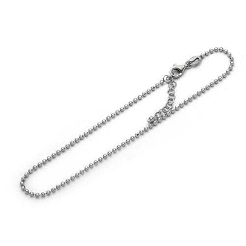 DUR Schmuck Fußkette Silber 925/- rhodiniert 22,5cm + 3cm Verlängerung (A1596)