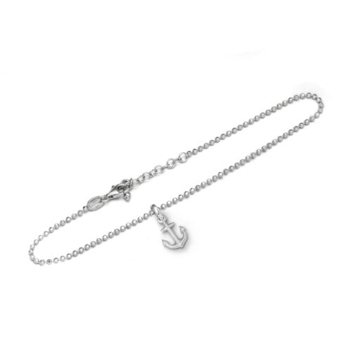 DUR Schmuck Fußkette ANKER Silber 925/- rhodiniert 22,5cm + 3cm (A1725)