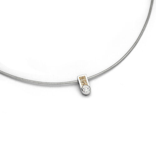 DUR Schmuck Kette VENUS Strandsand, Zirkonia, Silber 925/- rhod. 42cm (K2607)