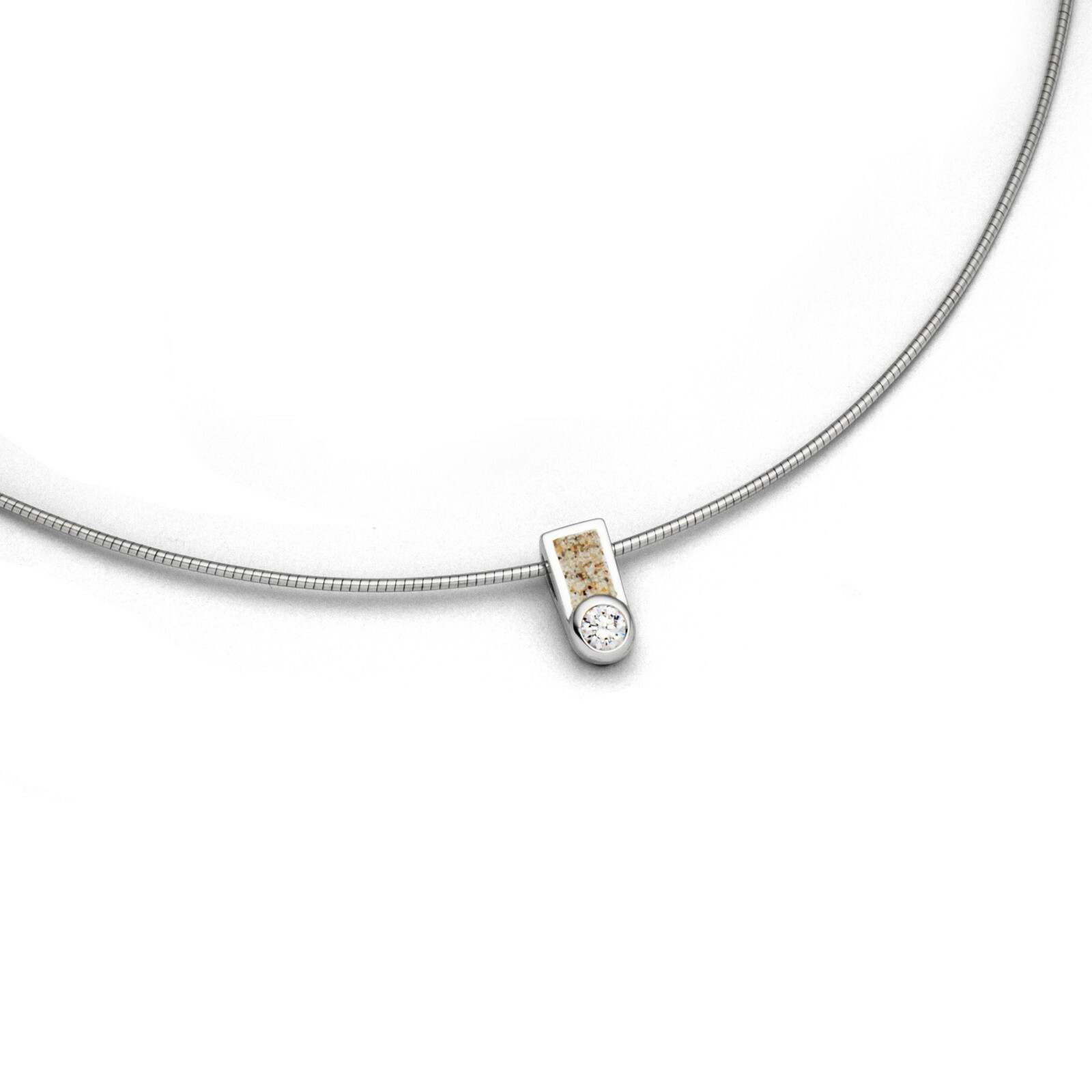 DUR Schmuck Kette VENUS Strandsand, Zirkonia, Silber 925/- rhod. 42cm (K2607) – Bild 1