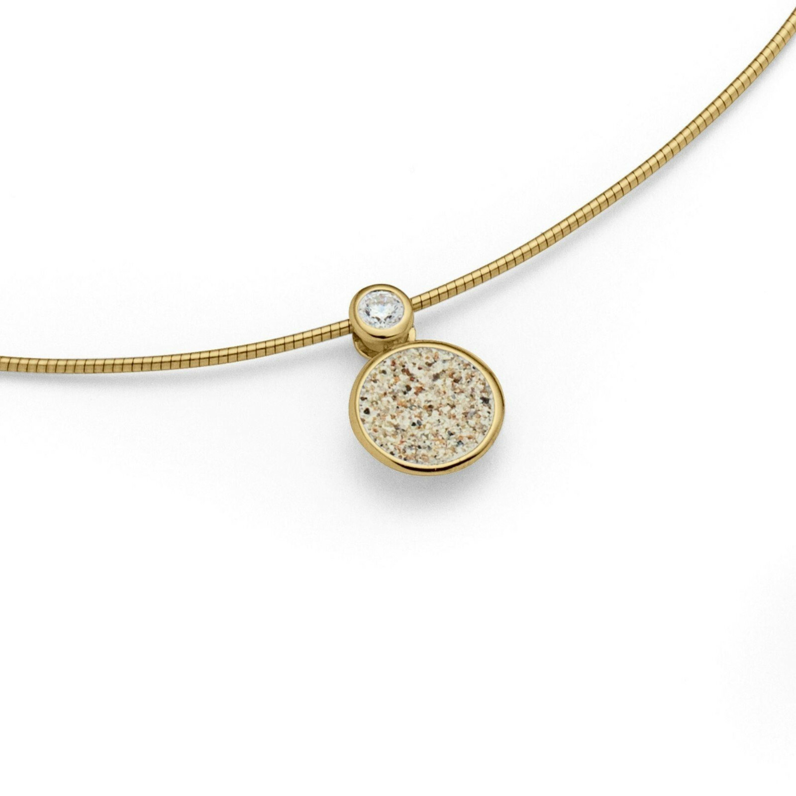 DUR Schmuck Kette POLARSTERN Sand, Zirk., Silber 925/- vergoldet 42cm (K2487) – Bild 1