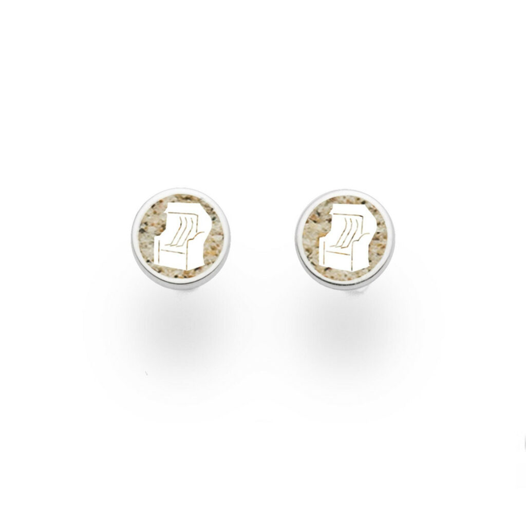 DUR Schmuck Ohrstecker STRANDKORB Strandsand, Silber 925/-rhodiniert (O5110)