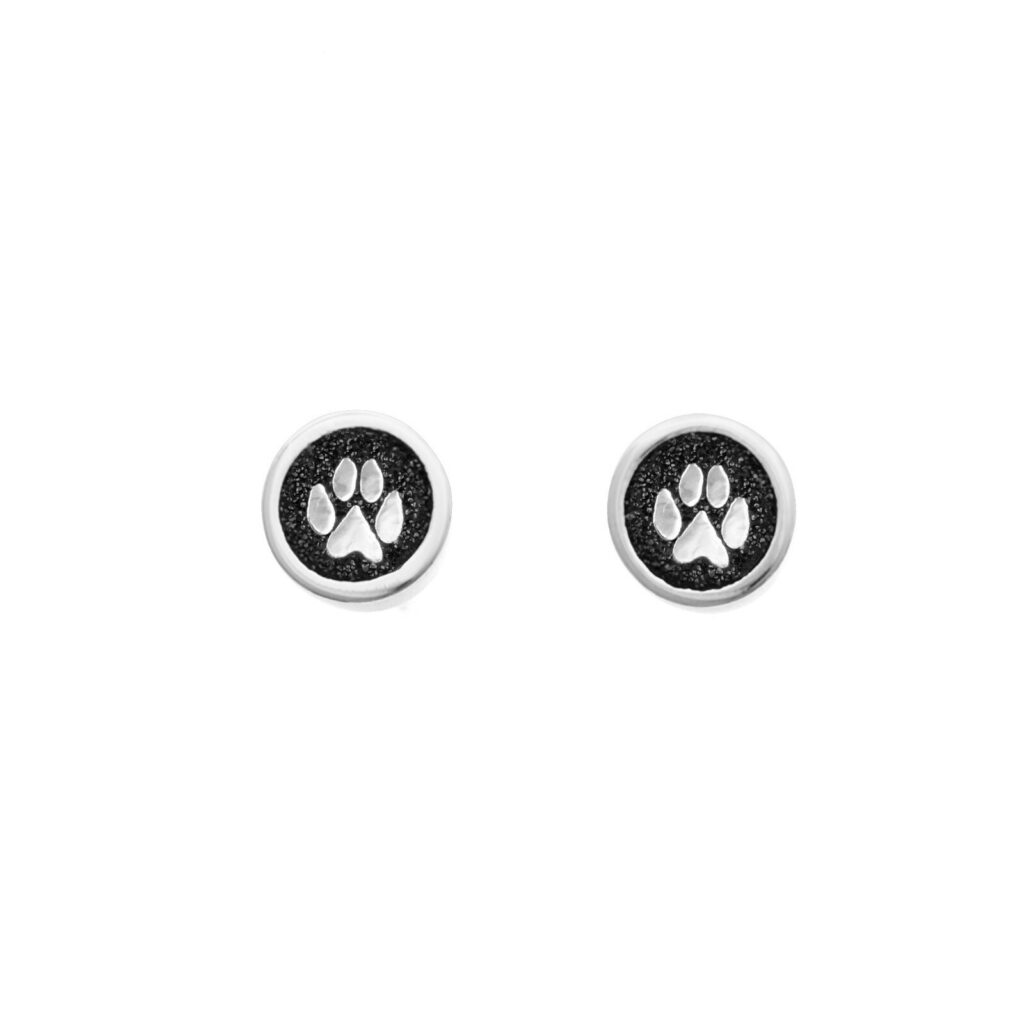 DUR Schmuck Damen Ohrstecker SANDKATZE Lavasand, Silber 925/- (O4838)