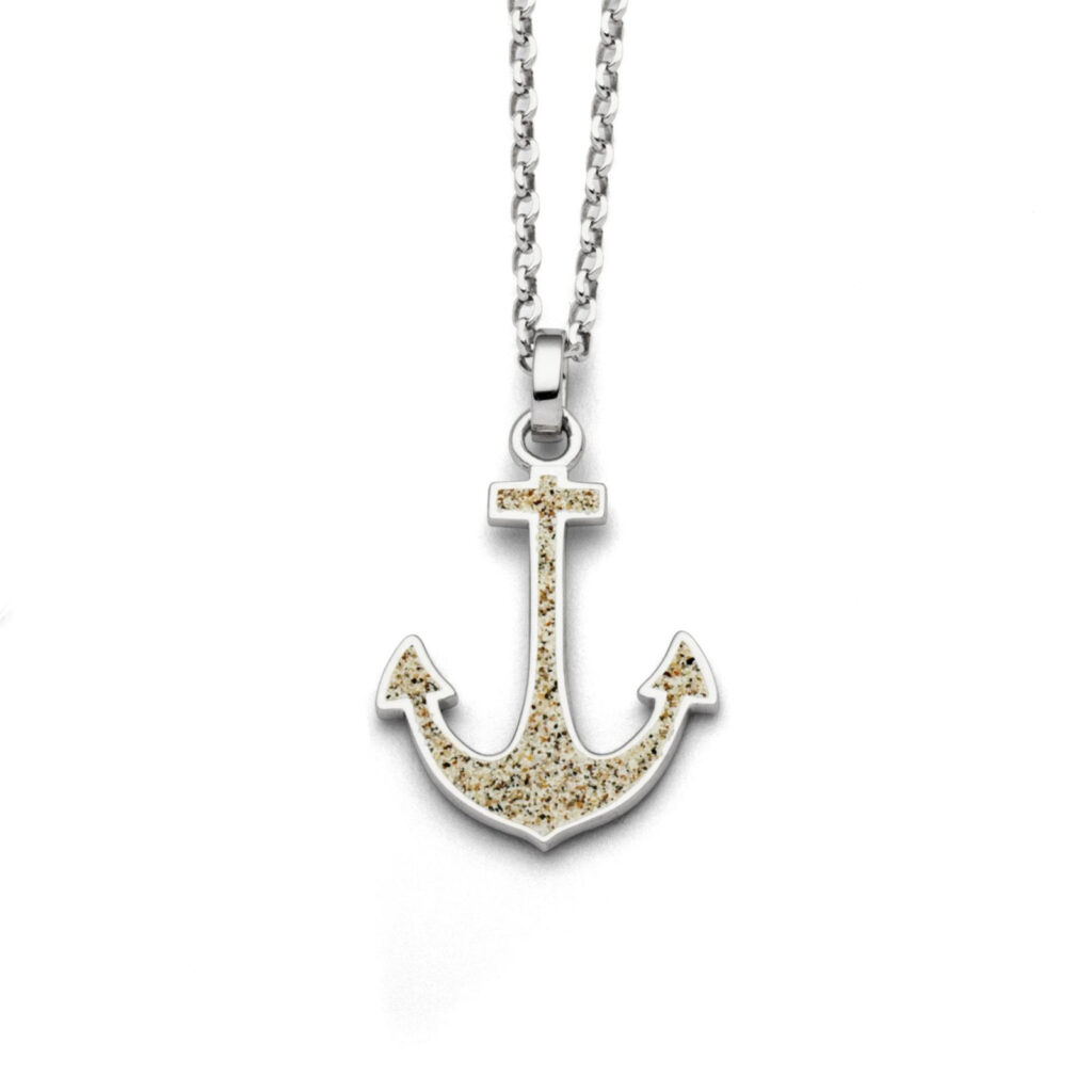 DUR Schmuck Anhänger ANKER Strandsand, Silber 925/- rhodiniert (P3060)
