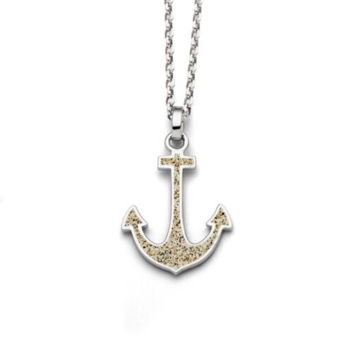 DUR Schmuck Anhänger ANKER Strandsand, Silber 925/- rhodiniert (P3060)