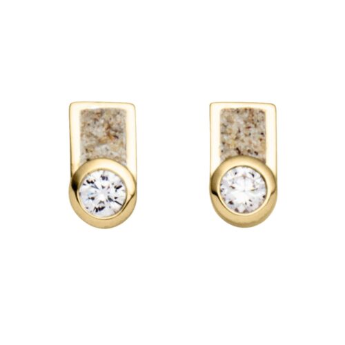 DUR Schmuck Ohrring VENUS Strandsand, Zirkonia, Silber 925/- vergoldet (O5402)
