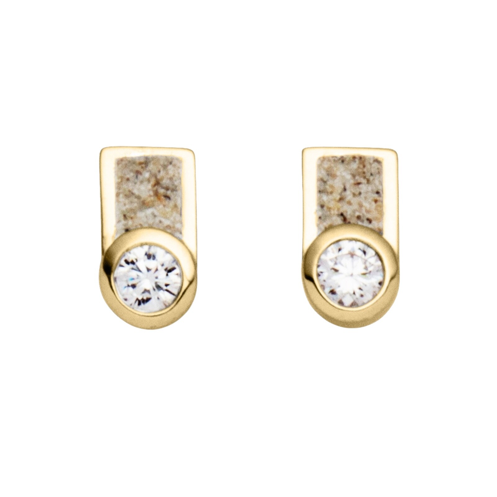 DUR Schmuck Ohrring VENUS Strandsand, Zirkonia, Silber 925/- vergoldet (O5402) – Bild 1