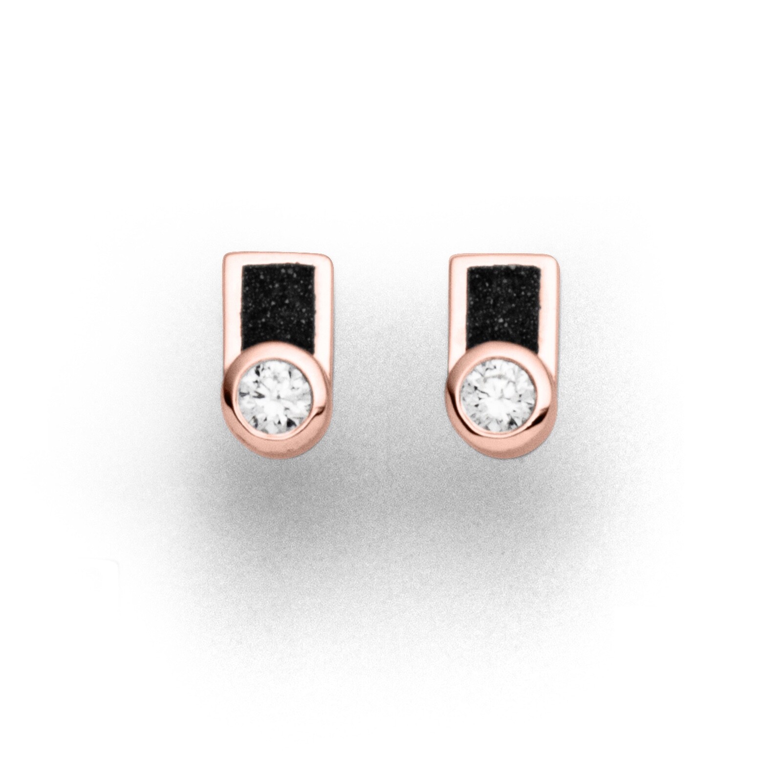 DUR Schmuck Ohrring VENUS Lavasand, Zirkonia, Silber 925/-rosé-vergoldet (O5403) – Bild 1