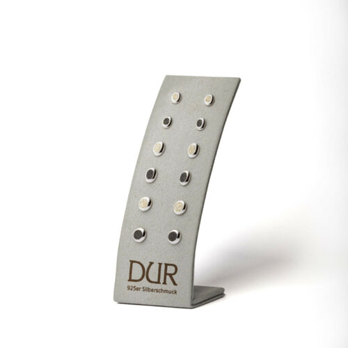 DUR Schmuck Ohrstecker Strandsand oder Lavasand,  Silber 925/- oval - S1470