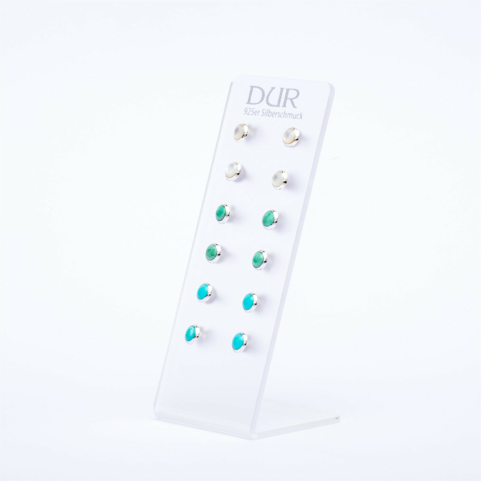 DUR Schmuck runde Ohrstecker Silber 925/- 6mm (S1445) – Bild 1