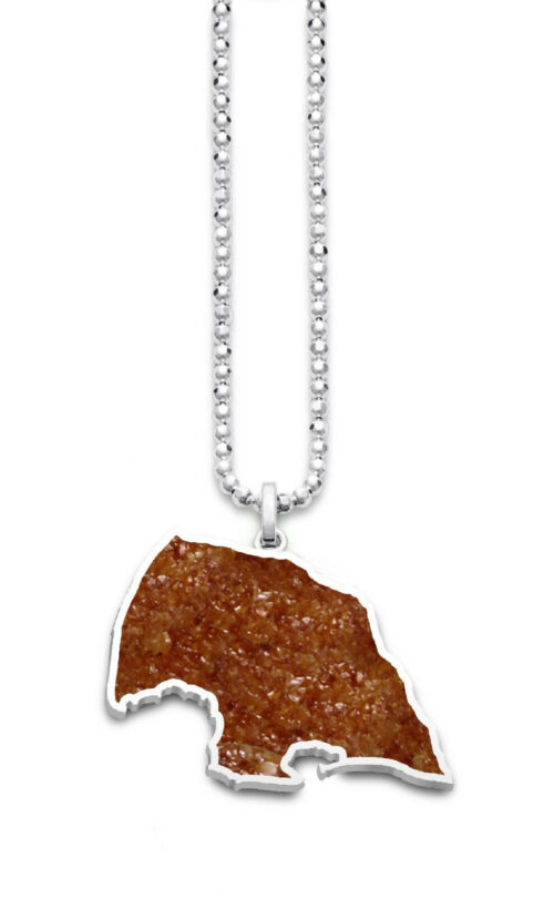 DUR Schmuck Unisex Anhänger Insel FEHMARN, Bernstein, Silber 925/-rhod.(P3639)