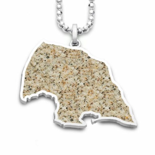 DUR Schmuck Anhänger Insel FEHMARN, Strandsand, Silber 925/-rhod.(P3561)