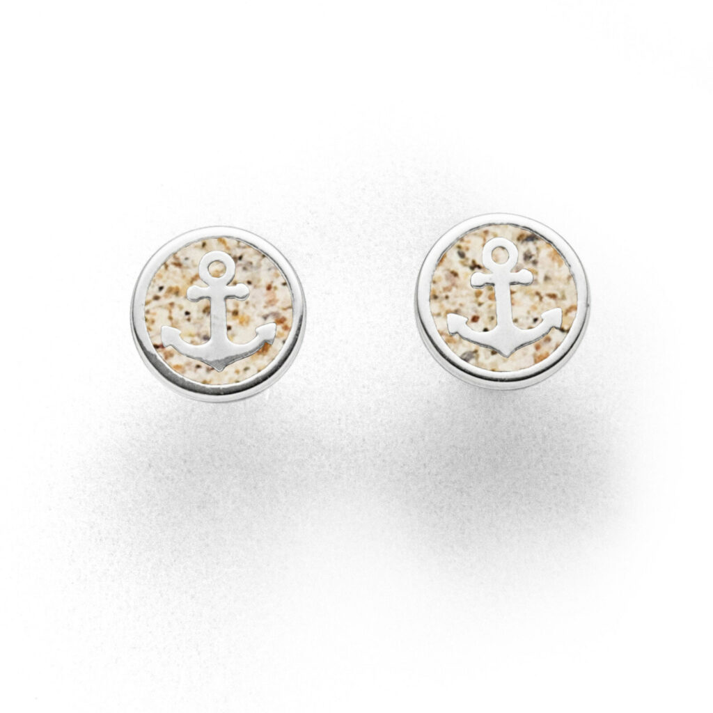 DUR Schmuck Ohrstecker HOFFNUNG 2.0 Strandsand, Silber 925/- rhodiniert (O5320)