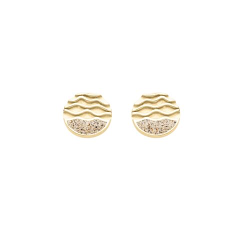 DUR Schmuck Ohrstecker STRANDWELLEN 2.0 Strandsand Silber 925/-vergoldet (O5517)