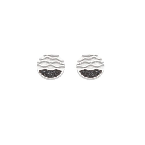 DUR Schmuck Ohrstecker STRANDWELLEN 2.0 Lavasand Silber 925/-rhodiniert (O5516)