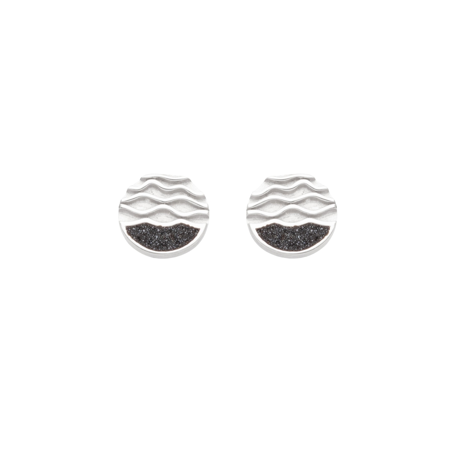 DUR Schmuck Ohrstecker STRANDWELLEN 2.0 Lavasand Silber 925/-rhodiniert (O5516) – Bild 1