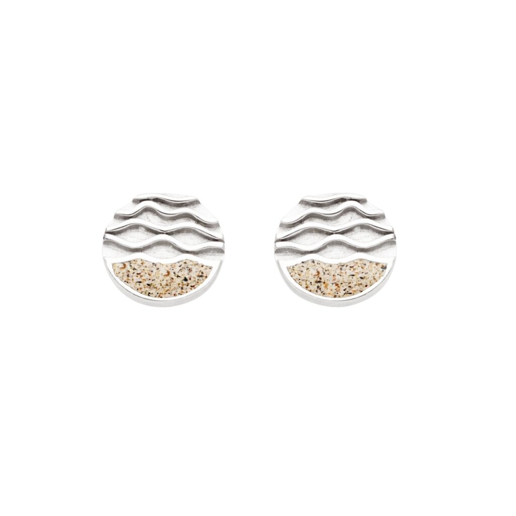 DUR Ohrstecker STRANDWELLEN 2.0 Strandsand Silber 925/- rhodiniert (O5515)