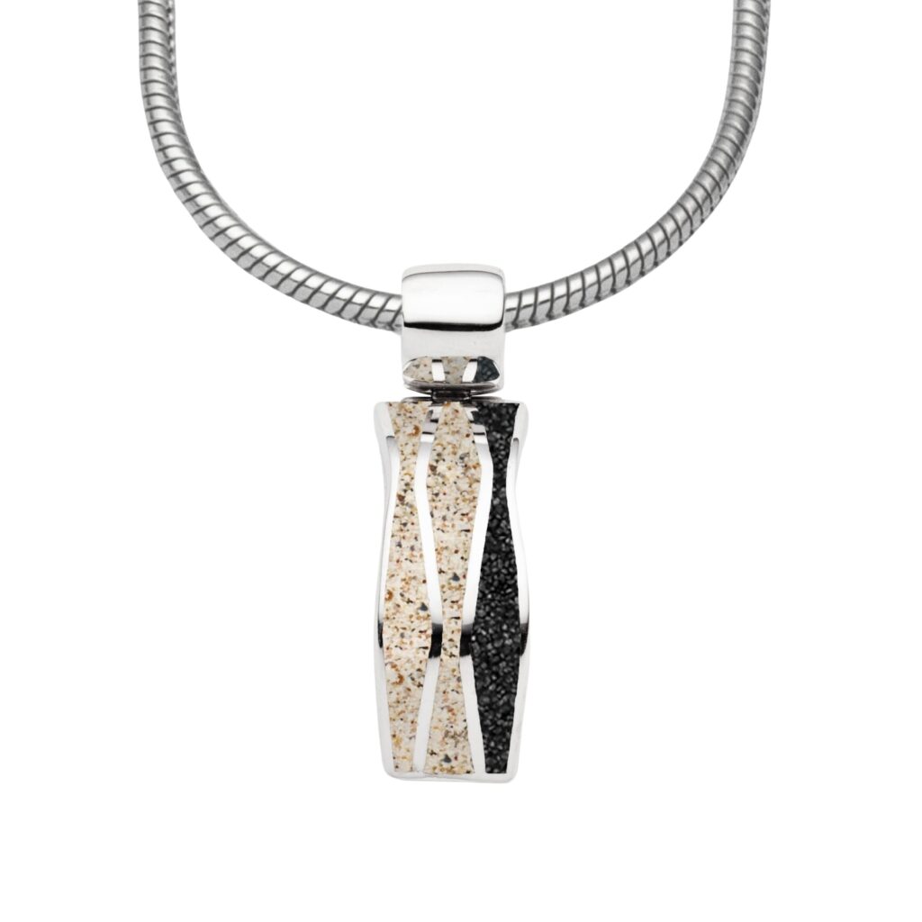 DUR Anhänger WELLE 2.0 Strandsand/Lavasand Silber 925/- rhodinert (P4456)
