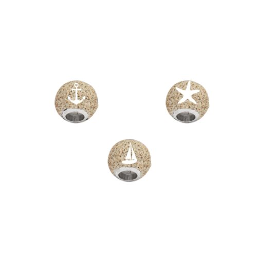 DUR Schmuck Bead Wechselperle 2.0 Strandsand Silber 925/- rhodiniert (P4497)