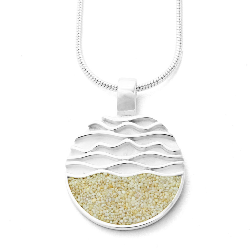 DUR Schmuck Anhänger STRANDWELLEN Strandsand, Silber 925/- rhodiniert ( P3033 )