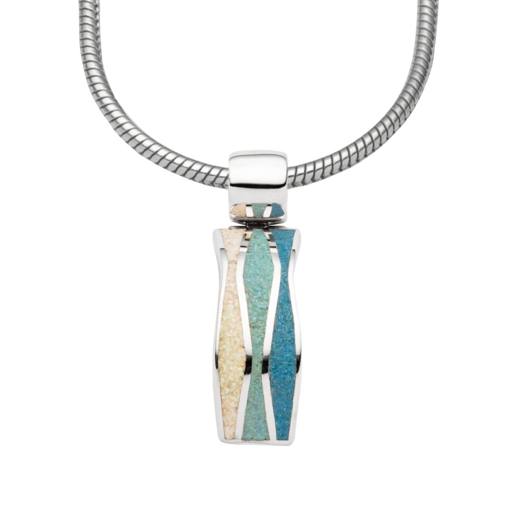 DUR Anhänger WELLE 2.0 Strandsand/Steinsand Silber 925/- rhodinert (P4455)