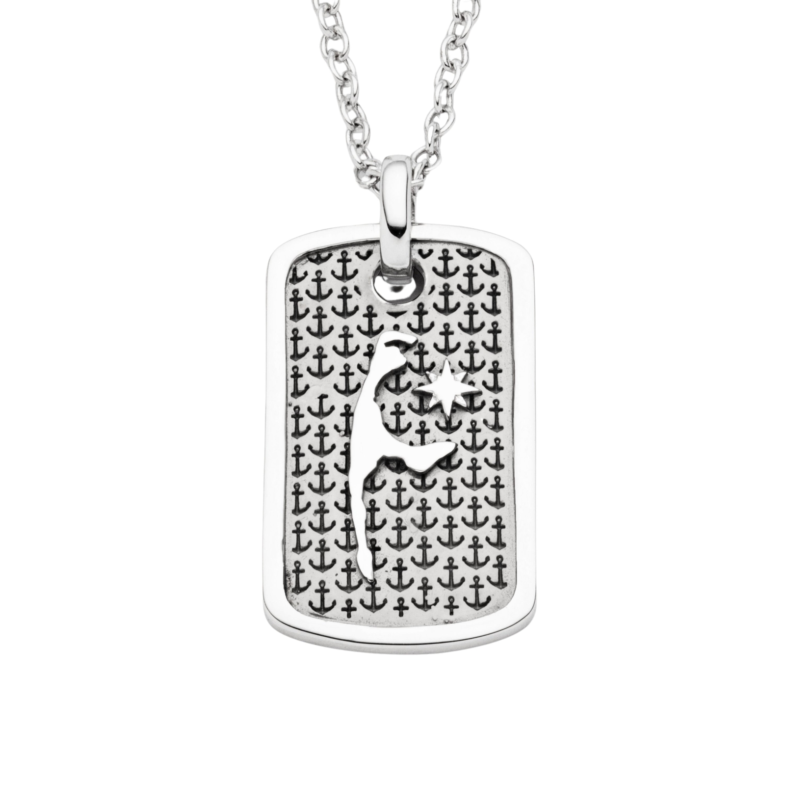 DUR Schmuck Anhänger Dogtag Sylt Silber 925/- oxidiert (P4561) – Bild 1