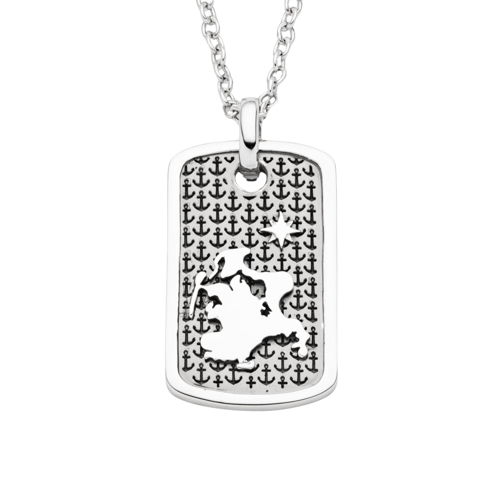 DUR Schmuck Anhänger Dogtag Rügen Silber 925/- oxidiert (P4560) – Bild 1