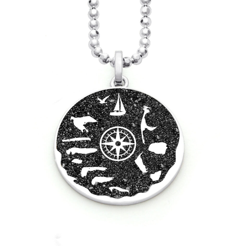 DUR Schmuck Anhänger NORDSEE Lavasand, Silber 925/- rhodiniert (P3947)
