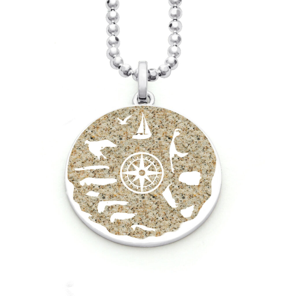 DUR Schmuck Anhänger NORDSEE Strandsand, Silber 925/- rhodiniert (P3946)