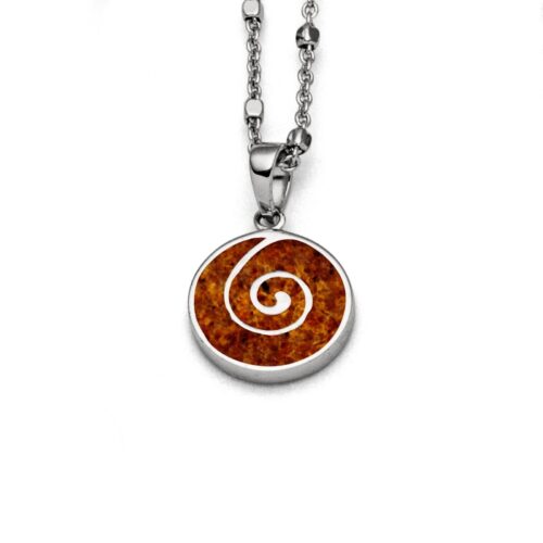 DUR Schmuck Anhänger BERNSTEINSPIRALE 2,0 Silber 925/- rhodiniert (P3780)