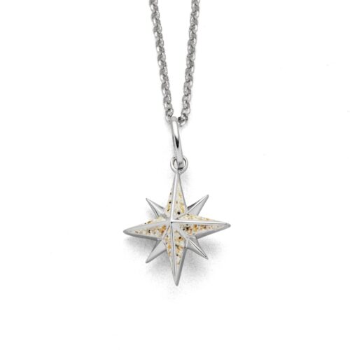 Dur Schmuck Anhänger 'Kompassrose' Strandsand Silber 925/- (P4193)