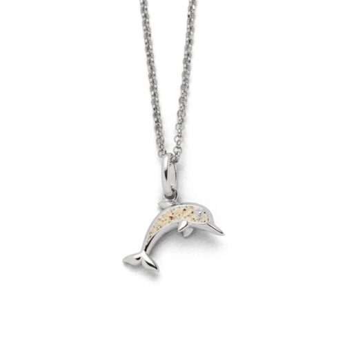 DUR Schmuck Kette DELFIN Strandsand, Silber 925/- rhodiniert 42cm (K2724)