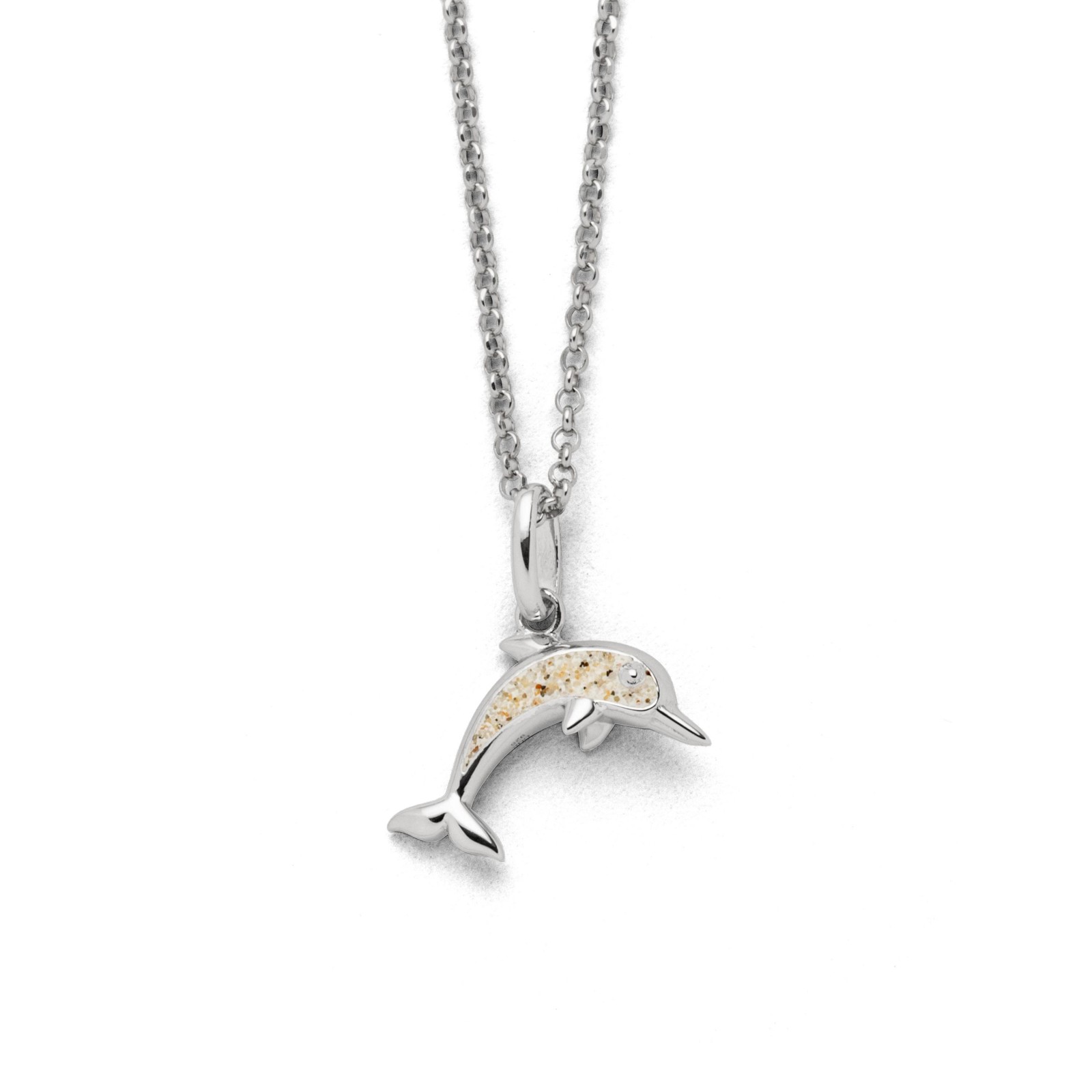 DUR Schmuck Kette DELFIN Strandsand, Silber 925/- rhodiniert 42cm (K2724) – Bild 1
