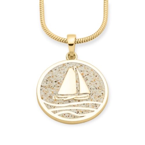 DUR Schmuck Anhänger AHOI Strandsand, Silber 925/- vergoldet 20mm (P4852)