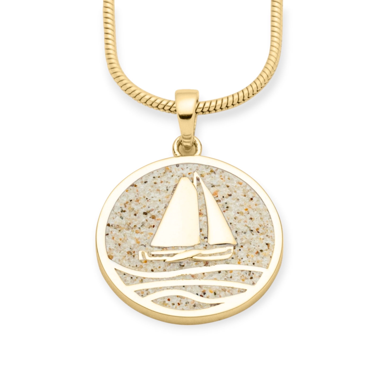 DUR Schmuck Anhänger AHOI Strandsand, Silber 925/- vergoldet 20mm (P4852) – Bild 1