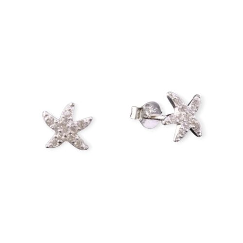 Maritimer Ohrstecker Seestern Silber 925/- 8mm (ES1118-WH)