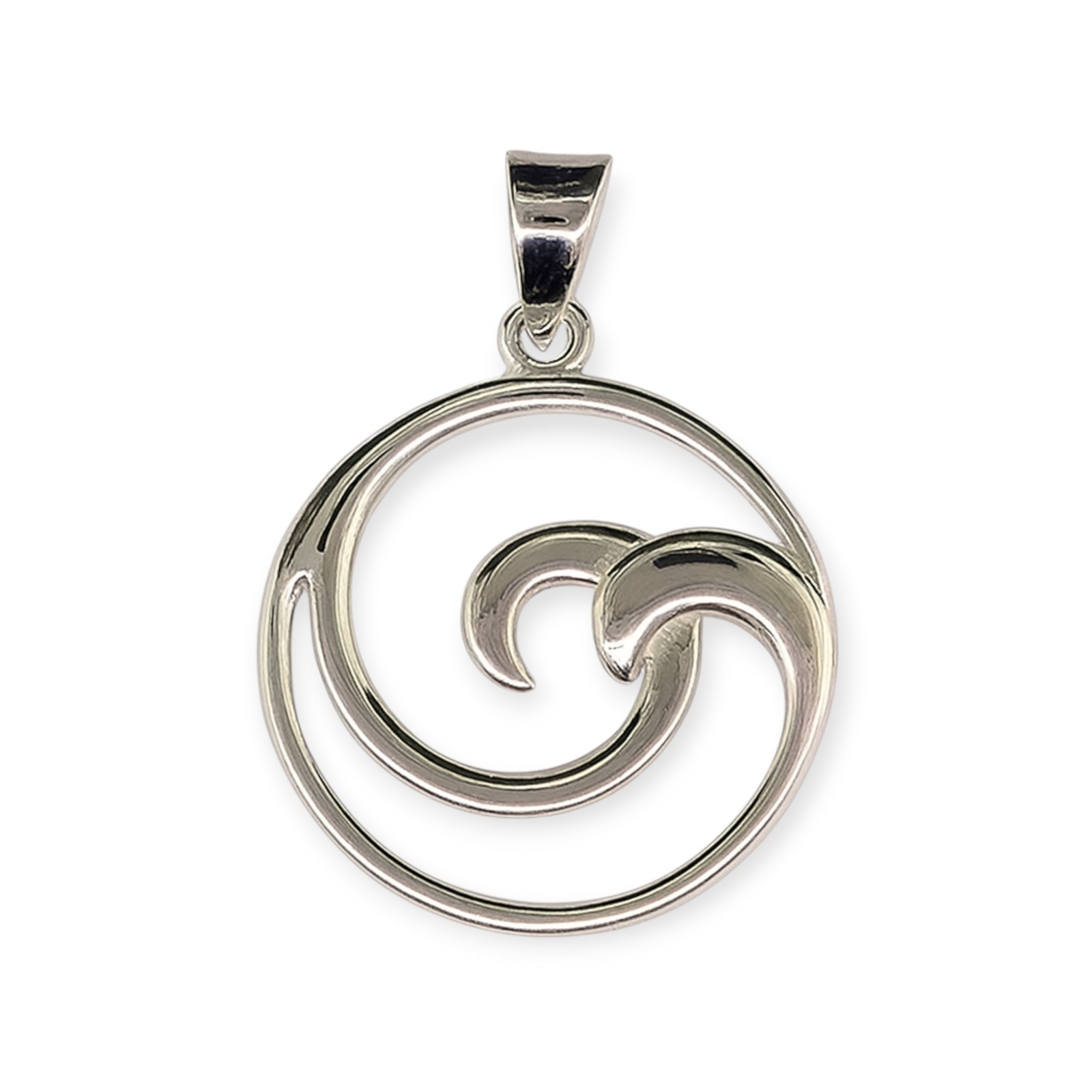 Maritimer Anhänger Welle Silber 925/- 19mm – (PP3337) – Bild 1