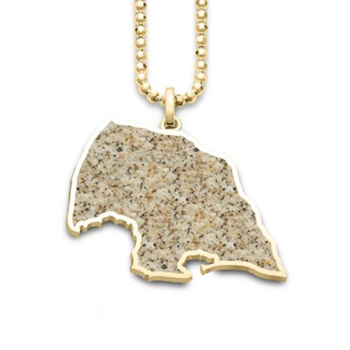 DUR Kette Insel FEHMARN Strandsand, Silber 925/- vergoldet 42cm (P4006/K2190)