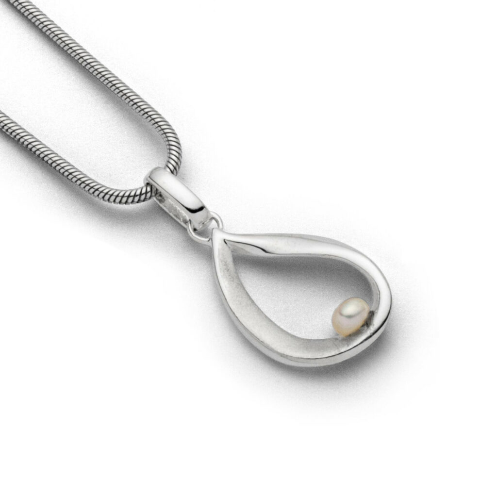 DUR Schmuck Anhänger PERLTROPFEN Perle, Silber 925/- ( P3538)