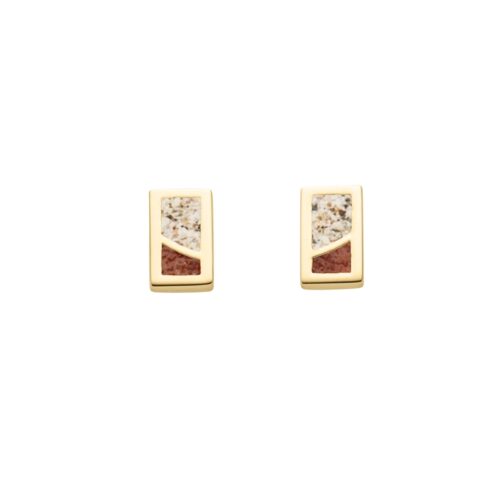 DUR Ohrstecker DUETT Strandsand/Bernsteinsand, Silber 925/- vergoldet (O5553)