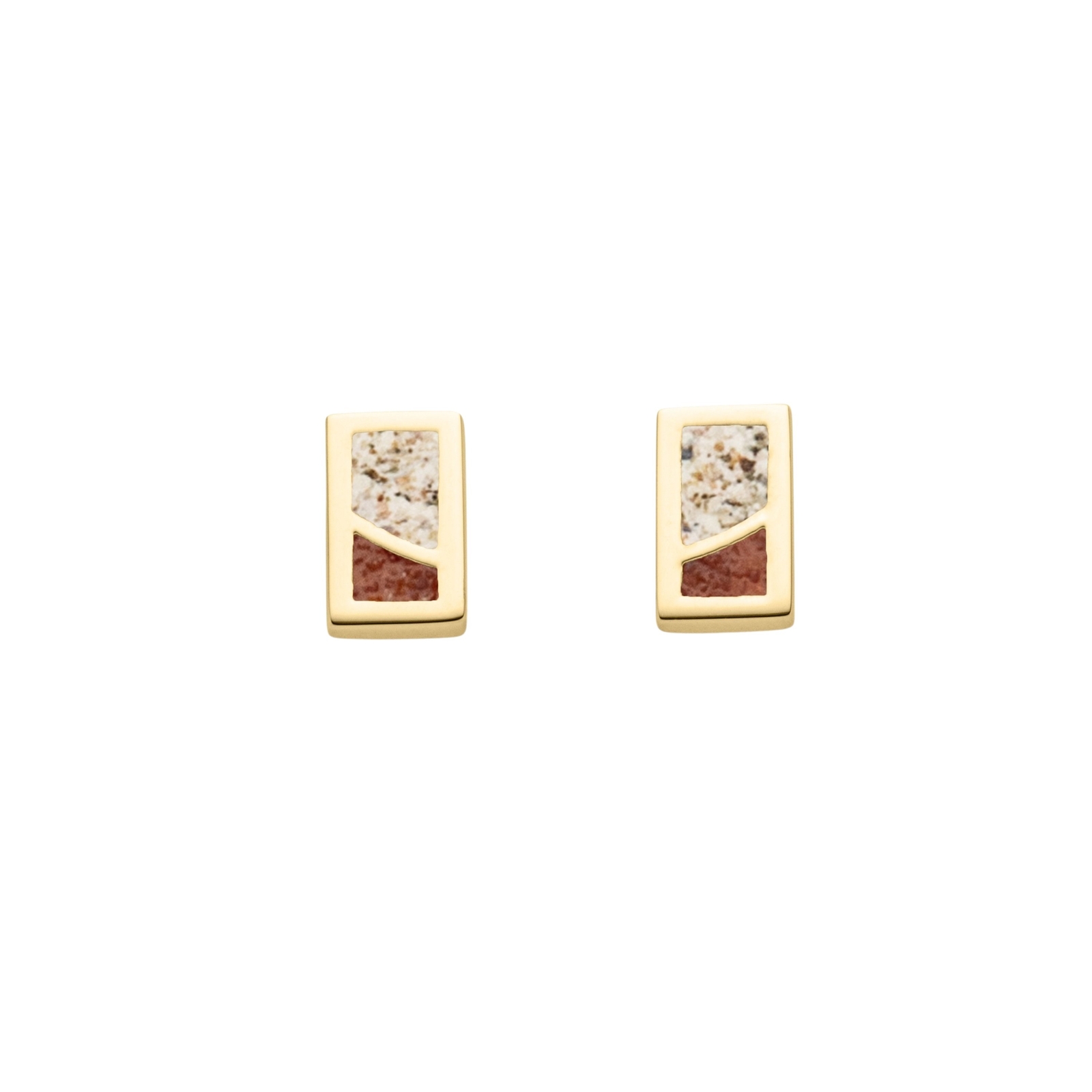 DUR Ohrstecker DUETT Strandsand/Bernsteinsand, Silber 925/- vergoldet (O5553) – Bild 1