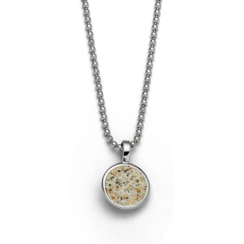 DUR Schmuck Kette SANDSCHALE Strandsand, Silber 925/- rhod.ca 42cm (K2603)