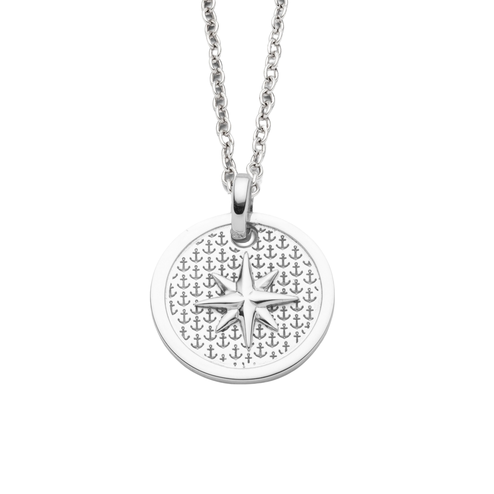 DUR Schmuck Anhänger ANKERPLATZ Kompass Silber 925/- rhodiniert (P4606) – Bild 1