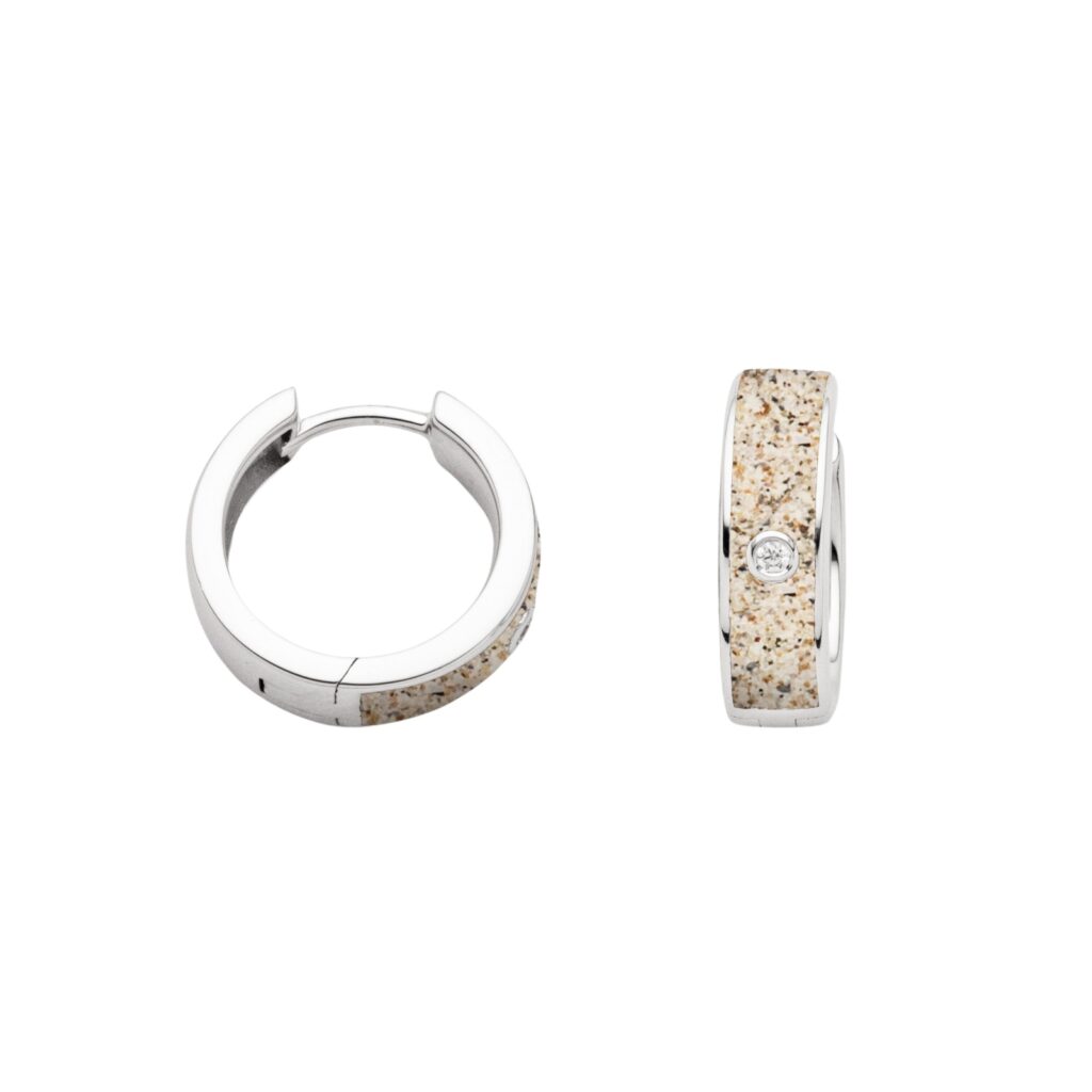 DUR Schmuck Creole NORDLICHT Strandsand Zirkonia, Silber 925/- rhodiniert O5564