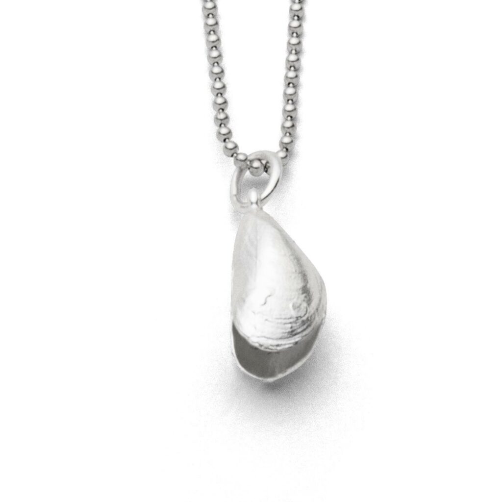 DUR Schmuck Anhänger Miesmuschel Klein, anlaufgeschütztes Silber 925/- ( P3585 )