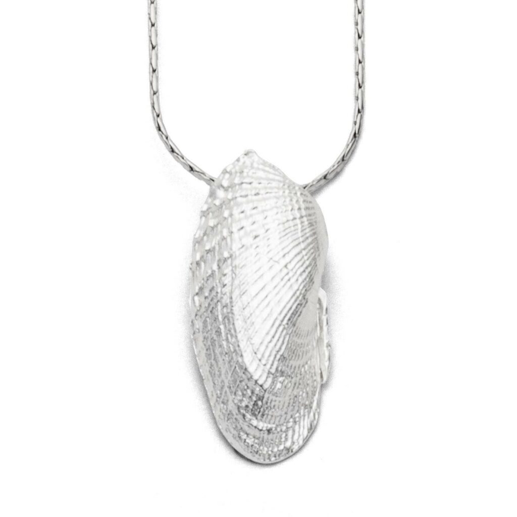 DUR Schmuck Anhänger ENGELSFLÜGEL-MUSCHEL Silber 925/- anlaufgeschützt (P3587)